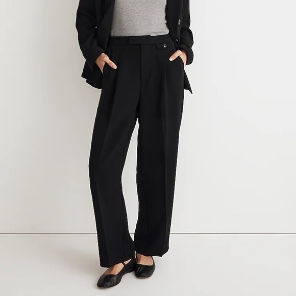 MADEWELL The Petite Rosedale Black Straight Pant NEW Size 14P Career - Picture 1 of 13